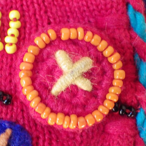 Michael Simon Embellished Red Vest/ Boho/ Beaded & Embroidered/ Size 2 - Picture 10 of 14